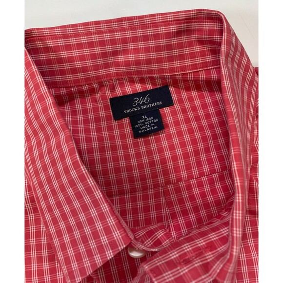 Brooks Brothers‎ Button Shirt Mens XL Long Sleeve Gingham Plaid Cotton - Picture 7 of 7